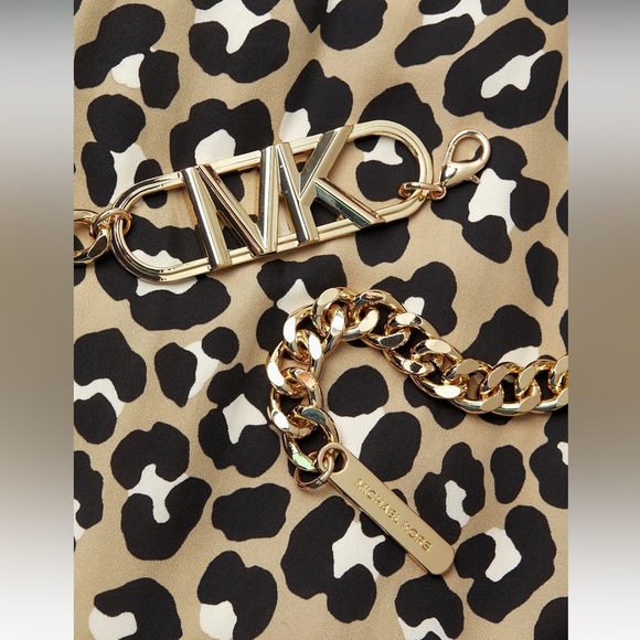 MICHAEL KORS LEOPARD PRINT MINIDRESS WITH MK BELT - Picture 8 of 10